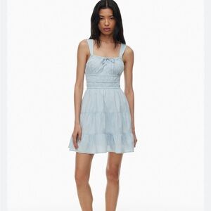 Aritzia Martine Poplin Light Blue Sleeveless Dress